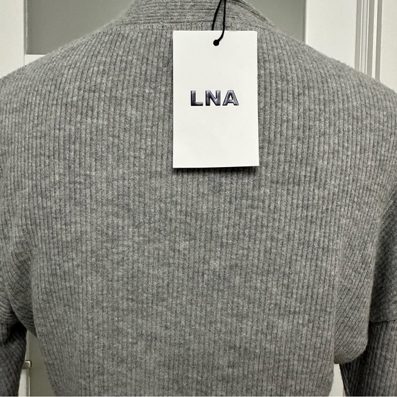 LNA REVOLVE Brushed Ribbed Cardigan Sweater Grey SZ XSmall NEW WITH TAG - Picture 5 of 8